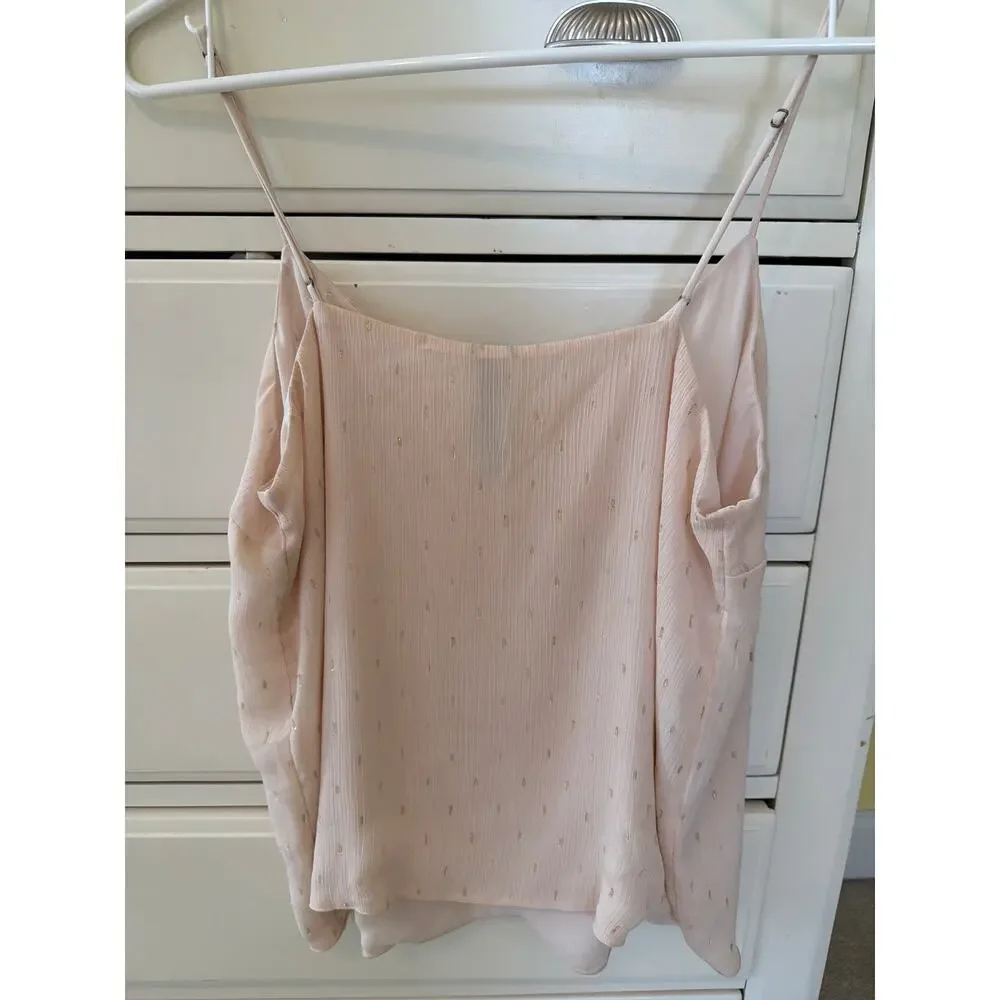 Vintage Express Spaghetti Strap Layering Tank Top Size Medium Blush Gold Indie - Picture 3 of 6